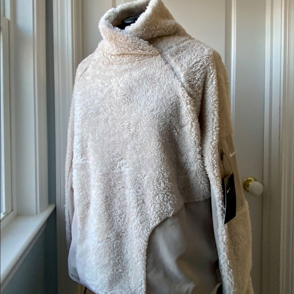 NIKE Plus Faux Shearling Pullover Top NWT